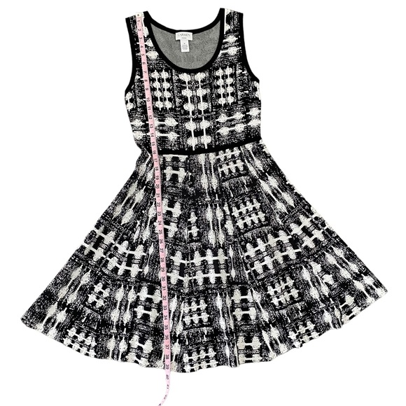 Carmen Marc Valvo Stretch Knit
Sweater Midi Dress Black White Print Medium - Picture 15 of 15